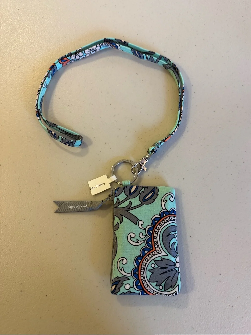 Vera Bradley Lanyard/Card Wallet in “Fan Flowers” Pattern (Now Retired) - *NWT*